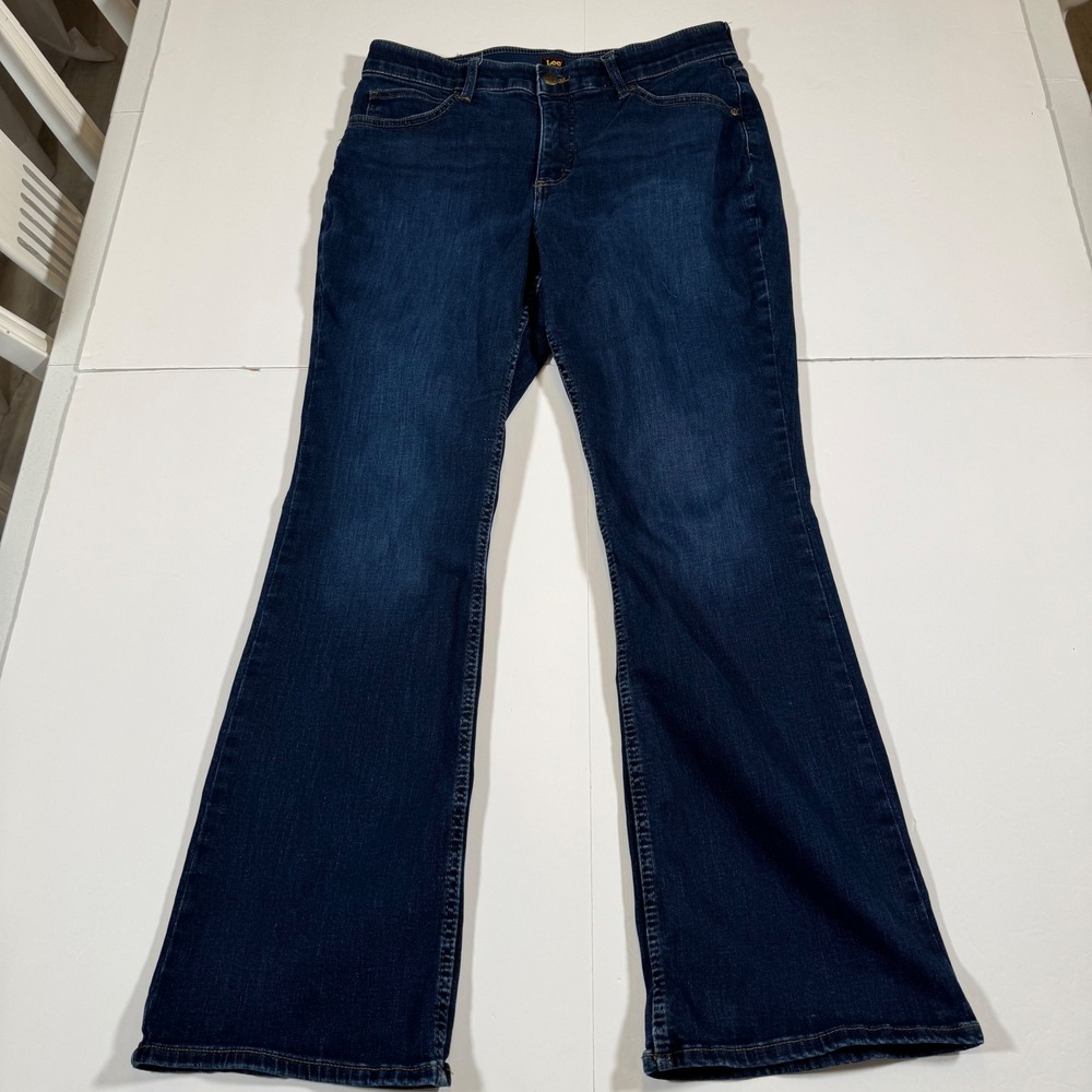 Lee Womens Bootcut Jeans Dark Wash Stretch Denim Size 14 Medium 112339615